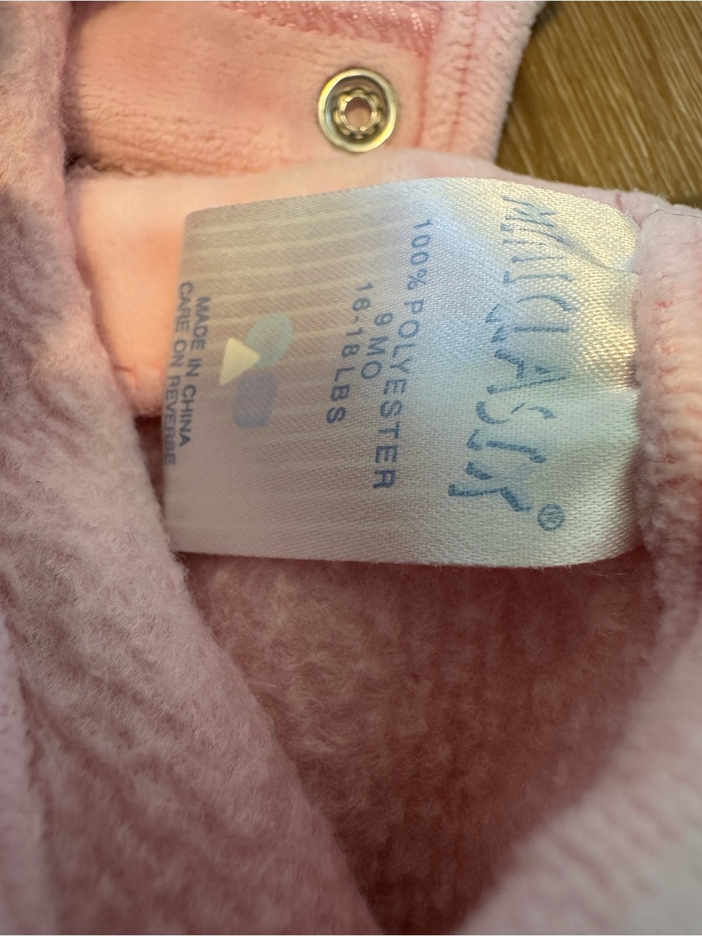 Vintage Mini Clasix Infant Girl's Pink Sherpa Fleece Outfit 9 Months - Picture 5 of 5